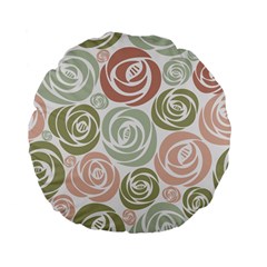  Retro Elegant Floral Pattern Standard 15  Premium Flano Round Cushions