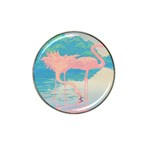 Two Pink Flamingos Pop Art Hat Clip Ball Marker (10 pack) Front