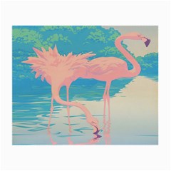 Two Pink Flamingos Pop Art Small Glasses Cloth by WaltCurleeArt