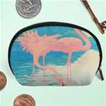 Two Pink Flamingos Pop Art Accessory Pouches (Large)  Front