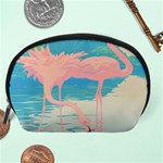 Two Pink Flamingos Pop Art Accessory Pouches (Large)  Back