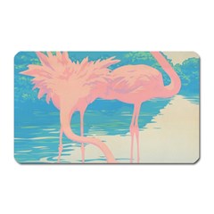 Two Pink Flamingos Pop Art Magnet (rectangular) by WaltCurleeArt