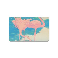 Two Pink Flamingos Pop Art Magnet (name Card) by WaltCurleeArt