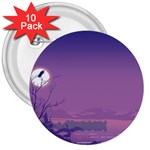 Abstract Tropical Birds Purple Sunset  3  Buttons (10 pack)  Front