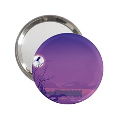 Abstract Tropical Birds Purple Sunset  2 25  Handbag Mirrors by WaltCurleeArt