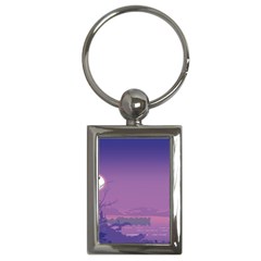 Abstract Tropical Birds Purple Sunset  Key Chains (rectangle)  by WaltCurleeArt