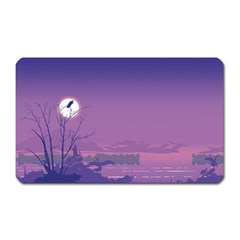 Abstract Tropical Birds Purple Sunset  Magnet (rectangular) by WaltCurleeArt