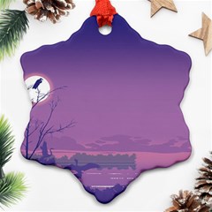 Abstract Tropical Birds Purple Sunset  Ornament (snowflake)  by WaltCurleeArt