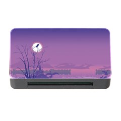 Abstract Tropical Birds Purple Sunset  Memory Card Reader With Cf