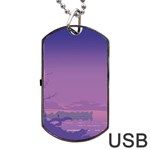 Abstract Tropical Birds Purple Sunset  Dog Tag USB Flash (Two Sides)  Front