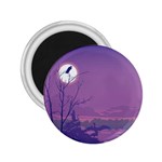 Abstract Tropical Birds Purple Sunset 2.25  Magnets Front