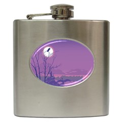 Abstract Tropical Birds Purple Sunset Hip Flask (6 Oz) by WaltCurleeArt