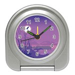 Abstract Tropical Birds Purple Sunset Travel Alarm Clocks Front