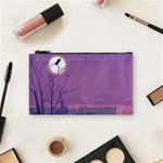 Abstract Tropical Birds Purple Sunset Cosmetic Bag (Small)  Front