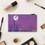 Abstract Tropical Birds Purple Sunset Cosmetic Bag (Small)  Back