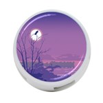 Abstract Tropical Birds Purple Sunset 4-Port USB Hub (Two Sides)  Back