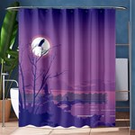 Abstract Tropical Birds Purple Sunset Shower Curtain 60  x 72  (Medium)  60 x72  Curtain