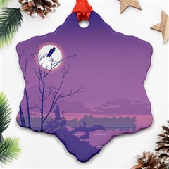 Abstract Tropical Birds Purple Sunset Ornament (snowflake) 