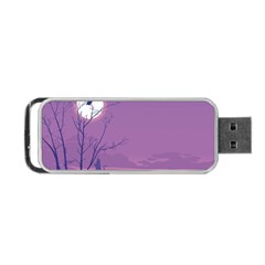 Abstract Tropical Birds Purple Sunset Portable Usb Flash (one Side) by WaltCurleeArt