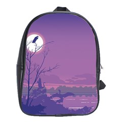 Abstract Tropical Birds Purple Sunset School Bags (xl)  by WaltCurleeArt