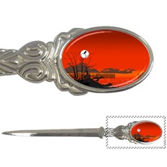 Tropical Birds Orange Sunset Landscape Letter Openers by WaltCurleeArt