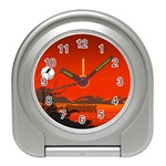 Tropical Birds Orange Sunset Landscape Travel Alarm Clocks Front