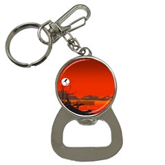 Tropical Birds Orange Sunset Landscape Bottle Opener Key Chains by WaltCurleeArt