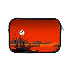 Tropical Birds Orange Sunset Landscape Apple Ipad Mini Zipper Cases by WaltCurleeArt