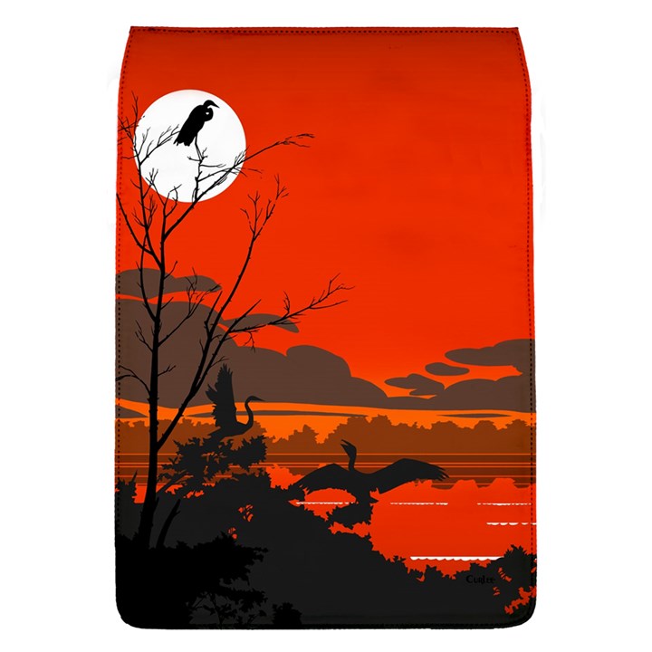 Tropical Birds Orange Sunset Landscape Flap Covers (S) 