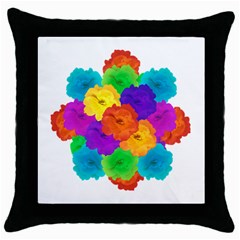 Flowes Collage Ornament Throw Pillow Case (black) by dflcprints