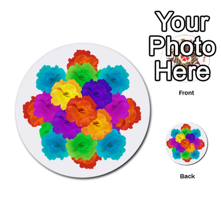 Flowes Collage Ornament Multi-purpose Cards (Round) 