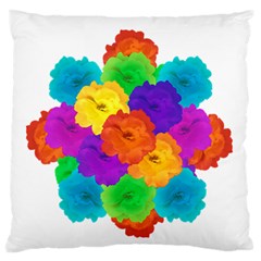 Flowes Collage Ornament Large Flano Cushion Case (two Sides)