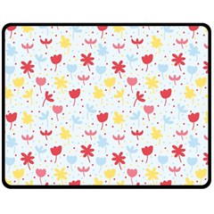 Seamless Colorful Flowers Pattern Fleece Blanket (medium) 