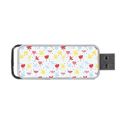 Seamless Colorful Flowers Pattern Portable Usb Flash (two Sides)