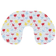 Seamless Colorful Flowers Pattern Travel Neck Pillows