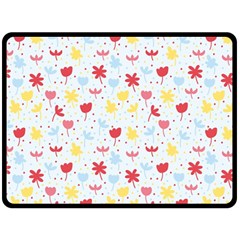 Seamless Colorful Flowers Pattern Double Sided Fleece Blanket (large) 