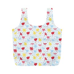 Seamless Colorful Flowers Pattern Full Print Recycle Bags (m) 