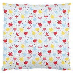 Seamless Colorful Flowers Pattern Large Flano Cushion Case (two Sides)