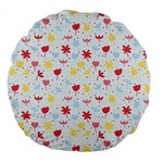 Seamless Colorful Flowers Pattern Large 18  Premium Flano Round Cushions Front