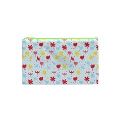 Seamless Colorful Flowers Pattern Cosmetic Bag (xs)