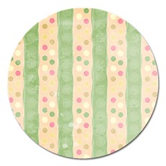 Seamless Colorful Dotted Pattern Magnet 5  (round)