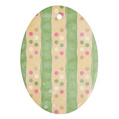 Seamless Colorful Dotted Pattern Oval Ornament (two Sides)