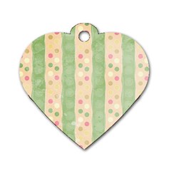 Seamless Colorful Dotted Pattern Dog Tag Heart (two Sides) by TastefulDesigns