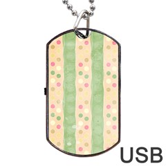 Seamless Colorful Dotted Pattern Dog Tag Usb Flash (one Side)