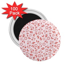 Red Seamless Floral Pattern 2 25  Magnets (100 Pack)  by TastefulDesigns