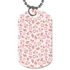 Red Seamless Floral Pattern Dog Tag (one Side) by TastefulDesigns