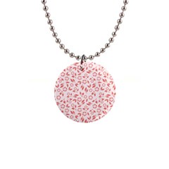 Red Seamless Floral Pattern Button Necklaces by TastefulDesigns