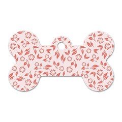 Red Seamless Floral Pattern Dog Tag Bone (one Side) by TastefulDesigns