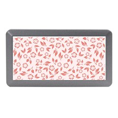 Red Seamless Floral Pattern Memory Card Reader (mini)