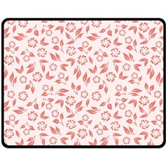 Red Seamless Floral Pattern Double Sided Fleece Blanket (medium) 